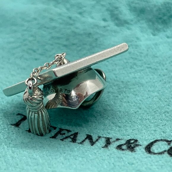 Tiffany & Co. Sterling Silver Graduation Cap Hat Tassel Charm Pendant - Picture 8 of 12